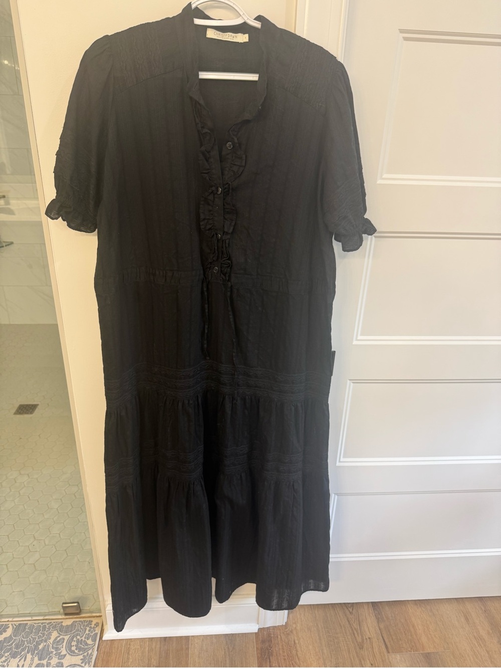 Christy Dawn black dress with ruffles and lace